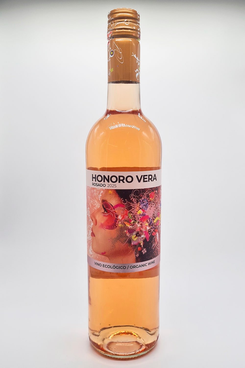 Honoro Vera Rosé 2025 wine bottle, front view