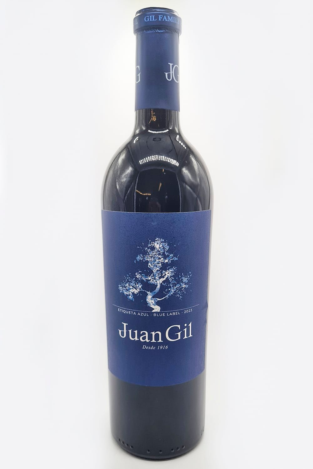 Juan Gil Blue Label 2023 wine bottle, front view